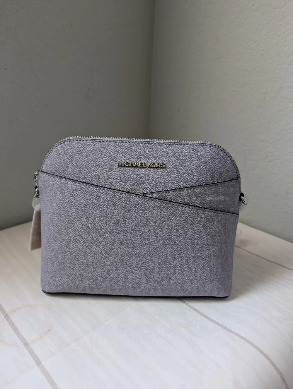 NWT Michael Kors Jet Set Travel Medium Brown Bag MK Logo Dome Crossbody Handbag